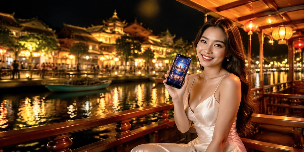 Không khí cá cược thể thao sôi động tại chợ đêm Huế với ánh đèn neon rực rỡ